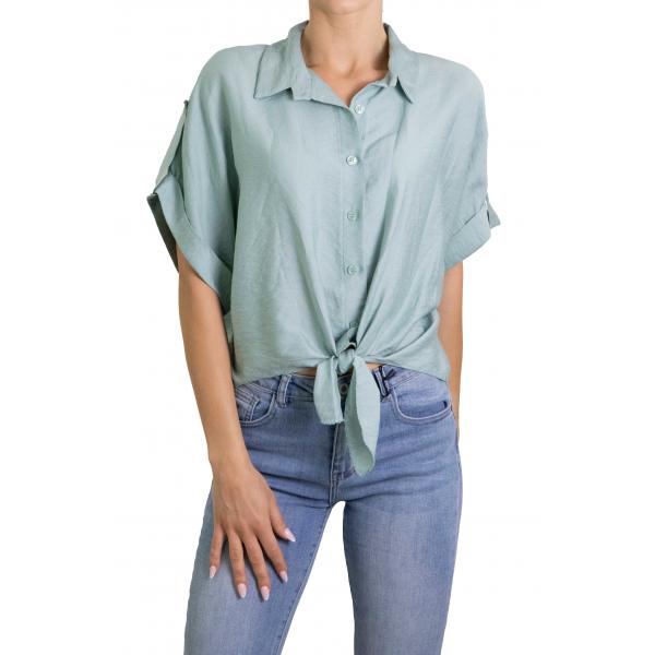 Camicia tinta unita manica corta
